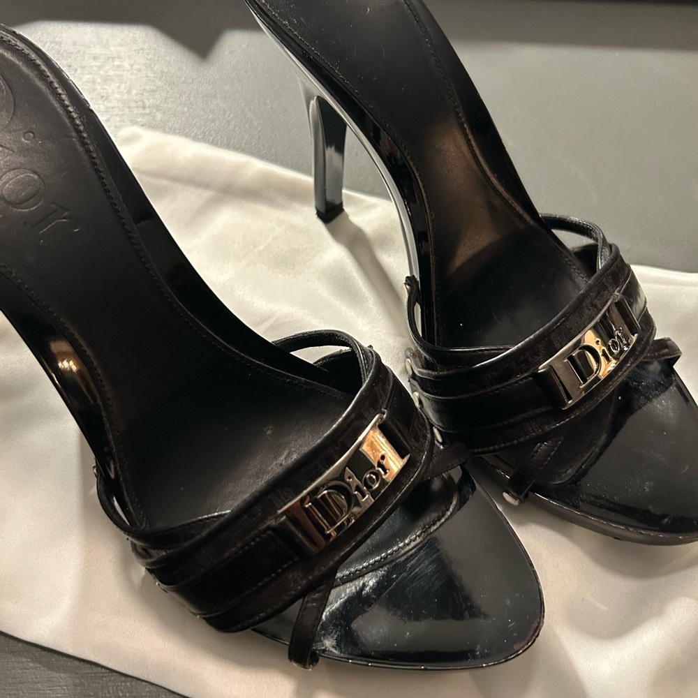 Dior Vintage Black Stiletto Diorissimo Dior Clog